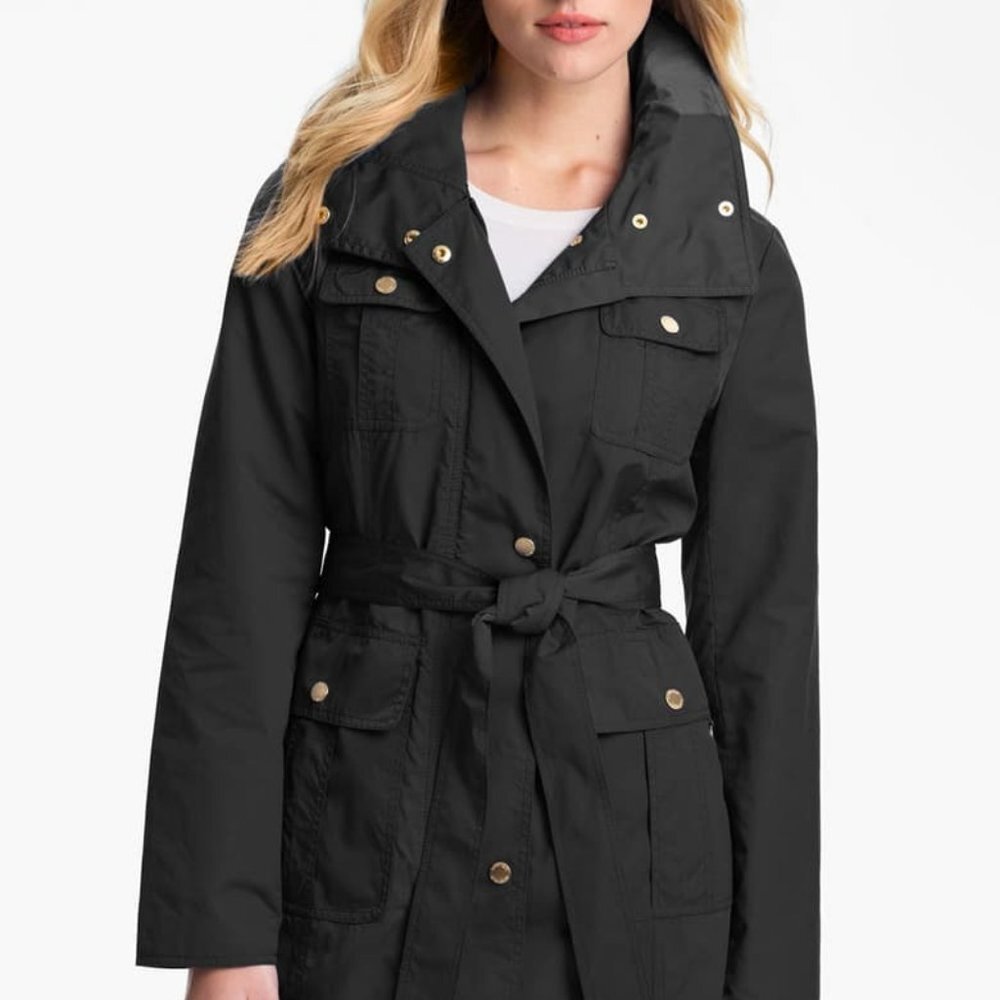 Ellen Tracy Fly Front Trench Coat